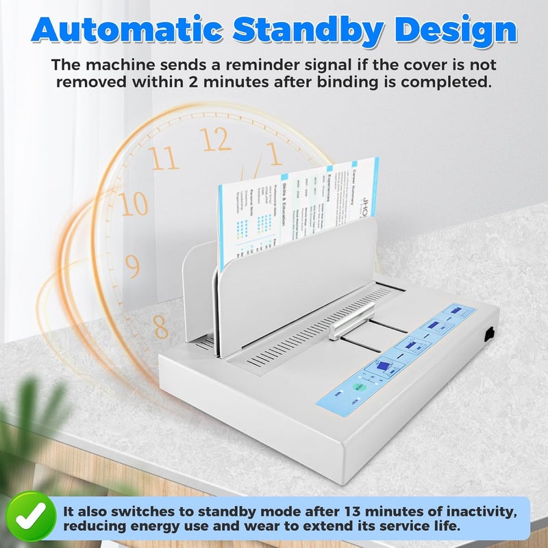 Loyala Thermal Binding Machine 500 Sheets Capacity Book Binding Material with 10 Letter Size Envelopes, A3/A4/A5 Document Heat Binder Hot Melt Machine Metal Thermal Binder Contract Document Invoice - Image 3